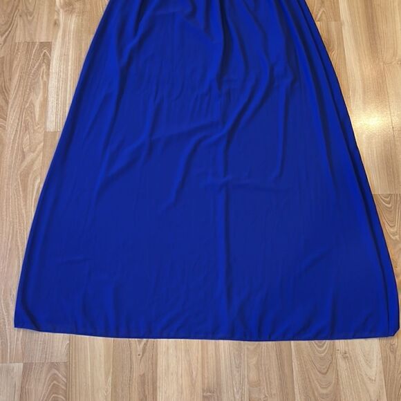 Strapless Colorful Blue Maxi Dress Size L - Picture 4 of 8